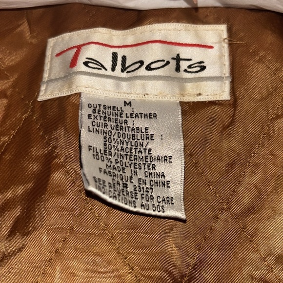 talbots genuine leather coat, shades of brown. in great condition. size medium. - Picture 3 of 7
